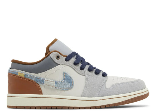 Air Jordan 1 Low SE Phantom Repaired Denim Swoosh