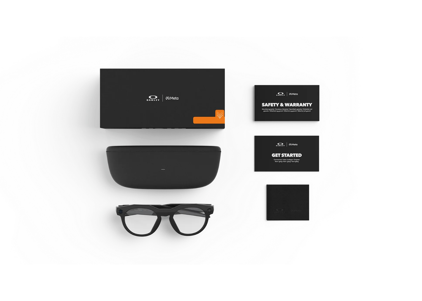 Meta HSTN AI Smart Glasses Clear Lens Black