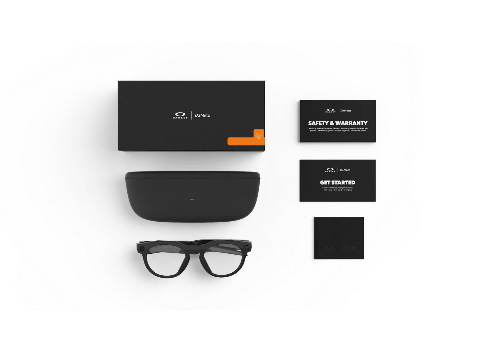 Meta HSTN AI Smart Glasses Clear Lens Black