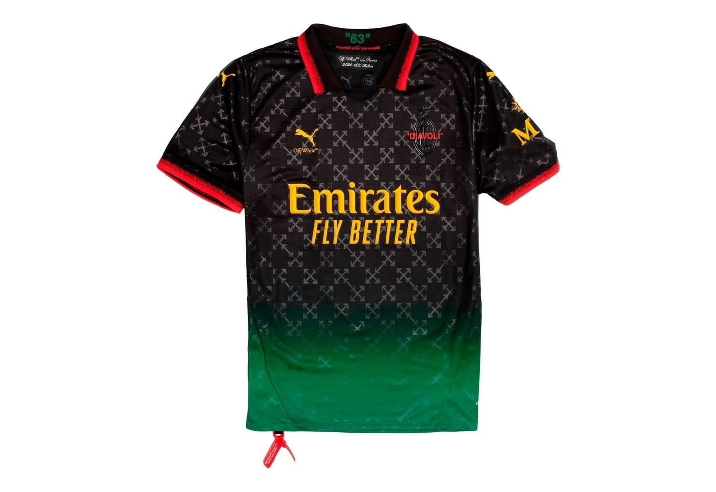 OFF-WHITE x Puma AC Milan Replica Jersey Black