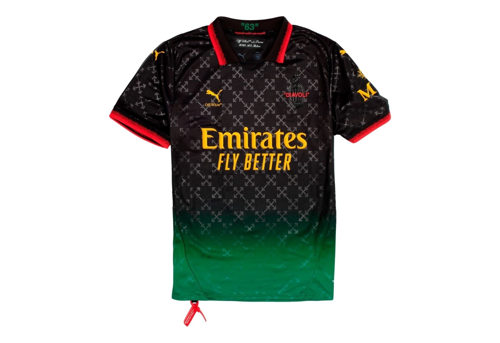 OFF-WHITE x Puma AC Milan Replica Jersey Black