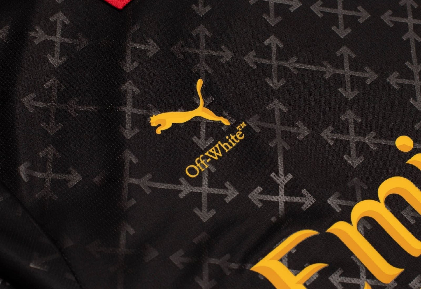OFF-WHITE x Puma AC Milan Replica Jersey Black
