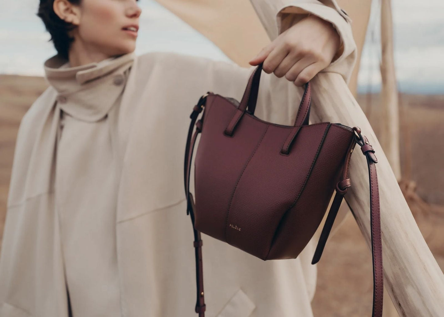 Cyme Tote Nano Edition Textured Black Cherry