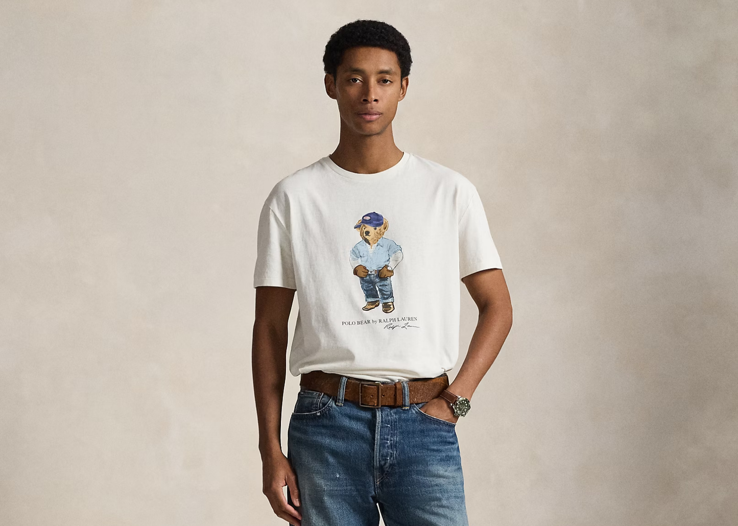 Classic Fit Polo Bear Jersey T-Shirt Nevis Denim Bear