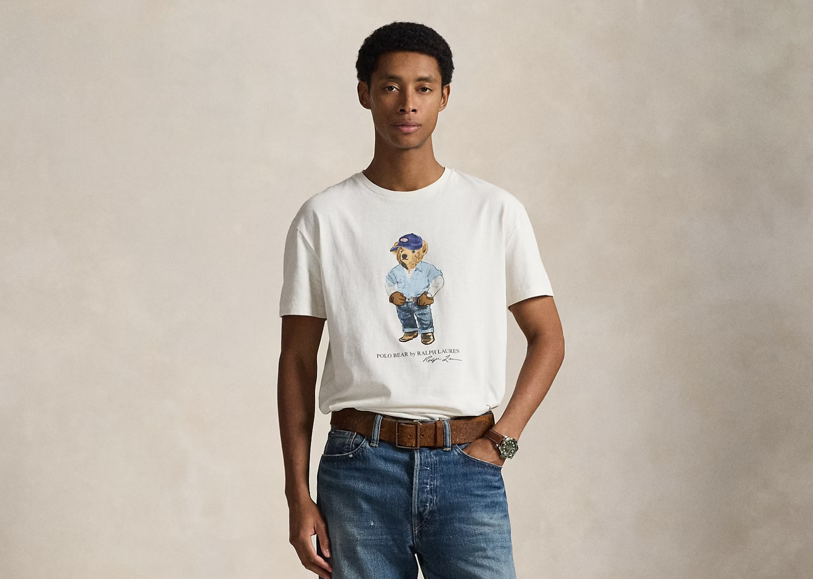 Classic Fit Polo Bear Jersey T-Shirt Nevis Denim Bear