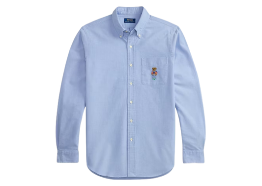 Custom Fit Polo Bear Oxford Shirt Blue Harbour Island Bear