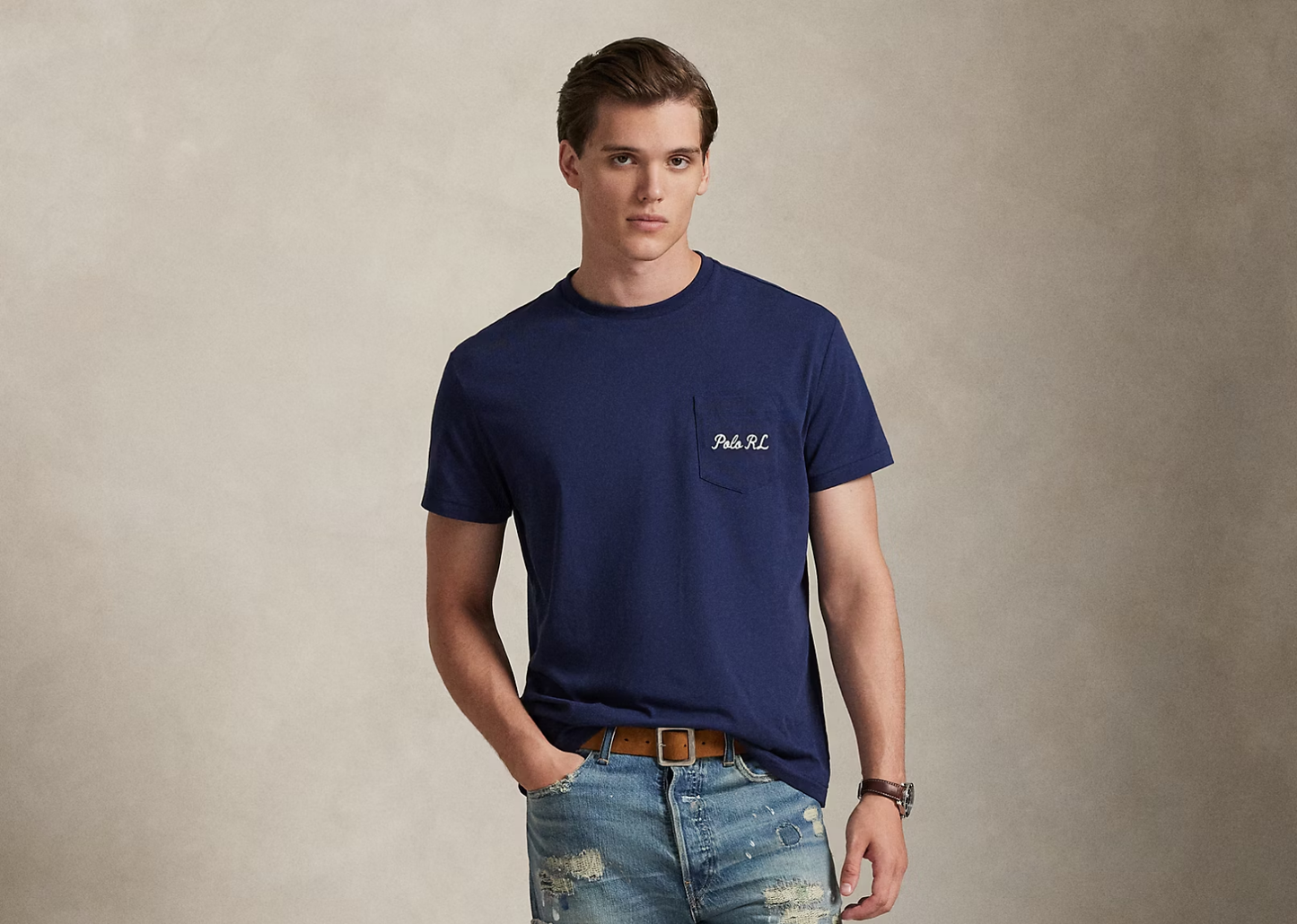 Custom Slim Fit Polo Bear Jersey T-Shirt Newport Navy Society Bear