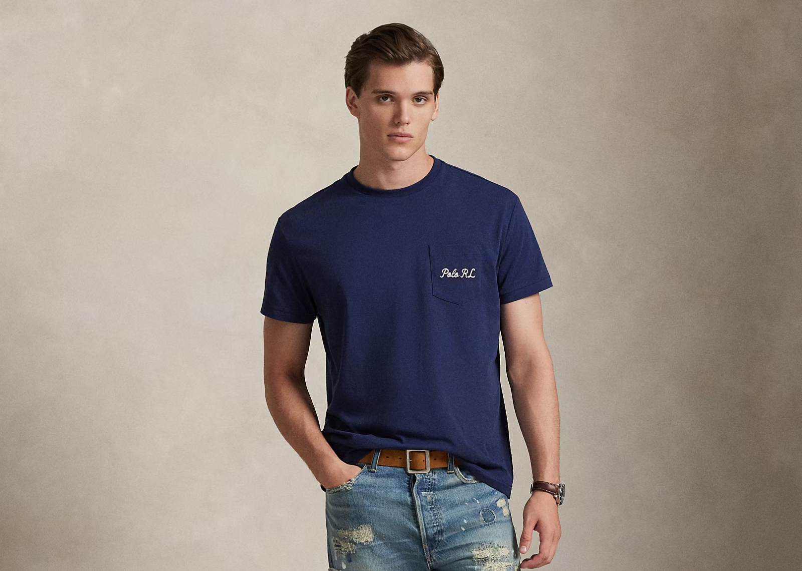 Custom Slim Fit Polo Bear Jersey T-Shirt Newport Navy Society Bear