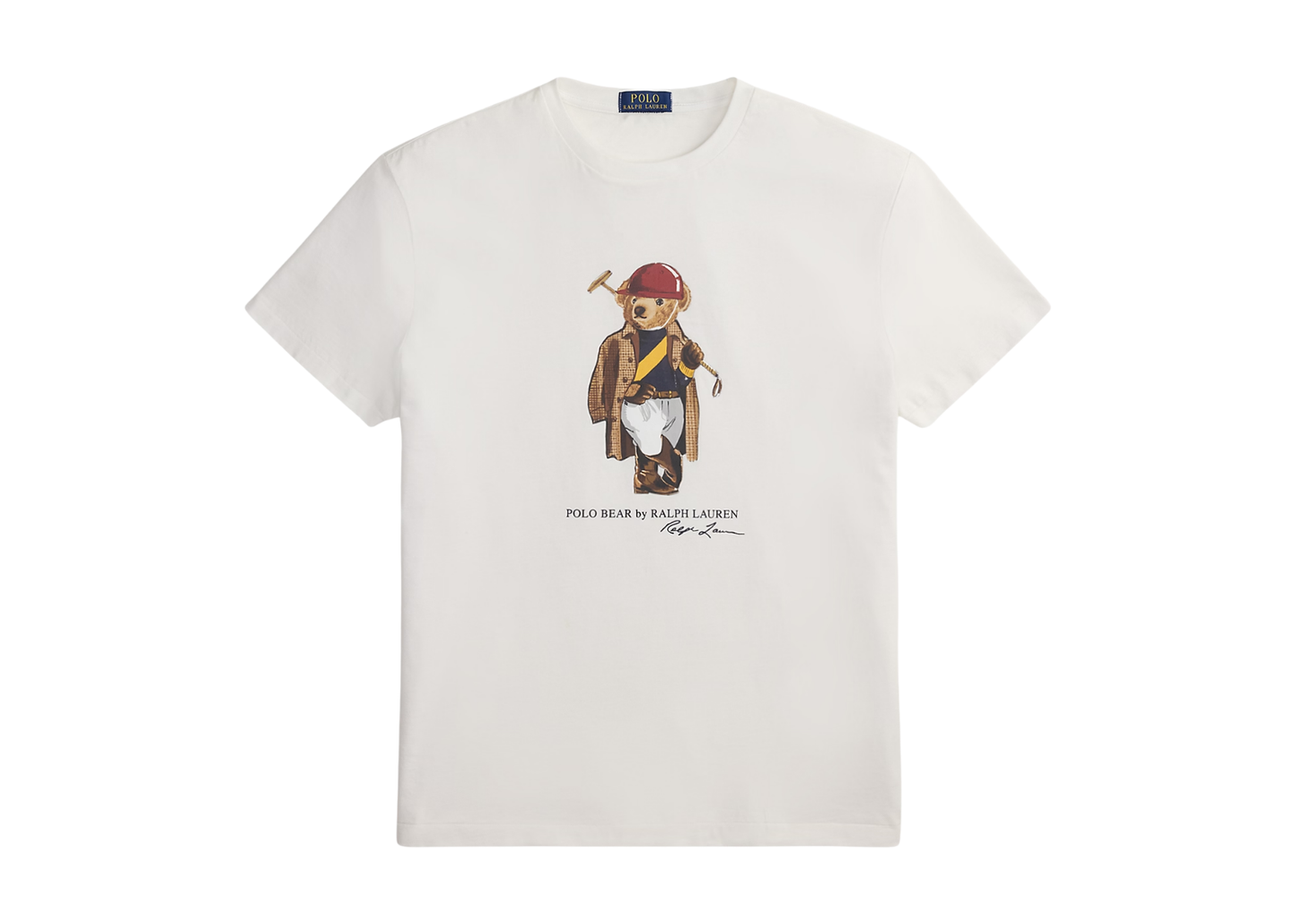 Custom Slim Fit Polo Bear Jersey T-Shirt White Society Bear