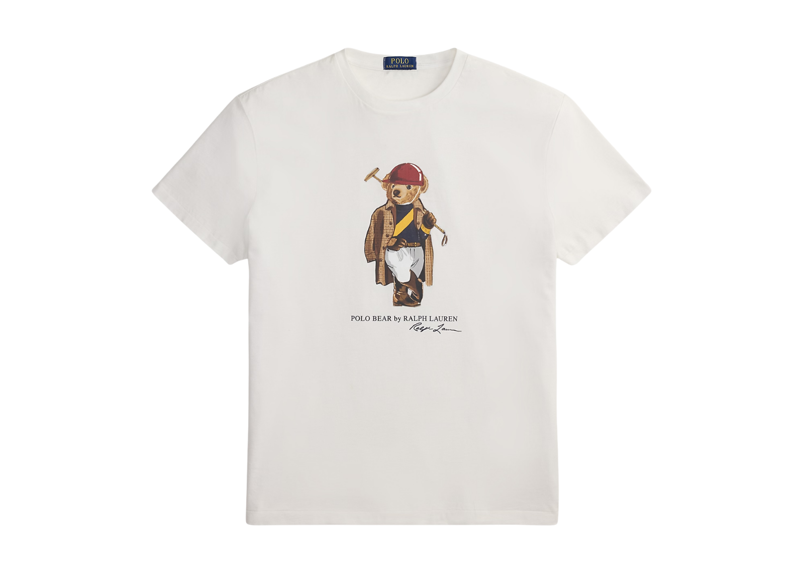 Custom Slim Fit Polo Bear Jersey T-Shirt White Society Bear