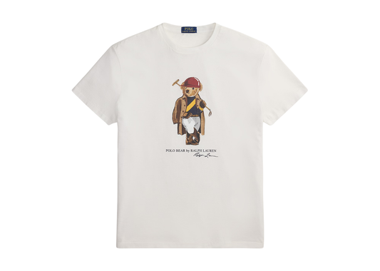 Custom Slim Fit Polo Bear Jersey T-Shirt White Society Bear