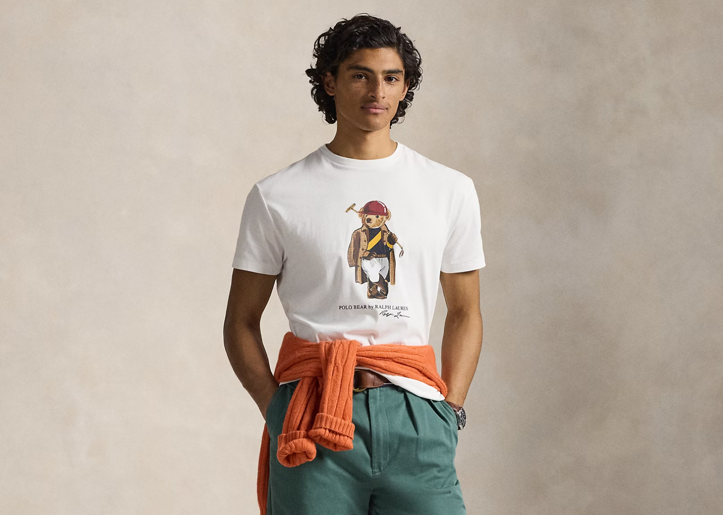 Custom Slim Fit Polo Bear Jersey T-Shirt White Society Bear