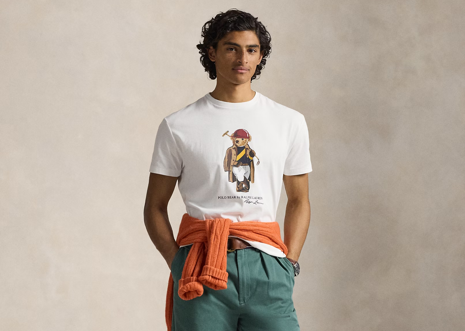 Custom Slim Fit Polo Bear Jersey T-Shirt White Society Bear