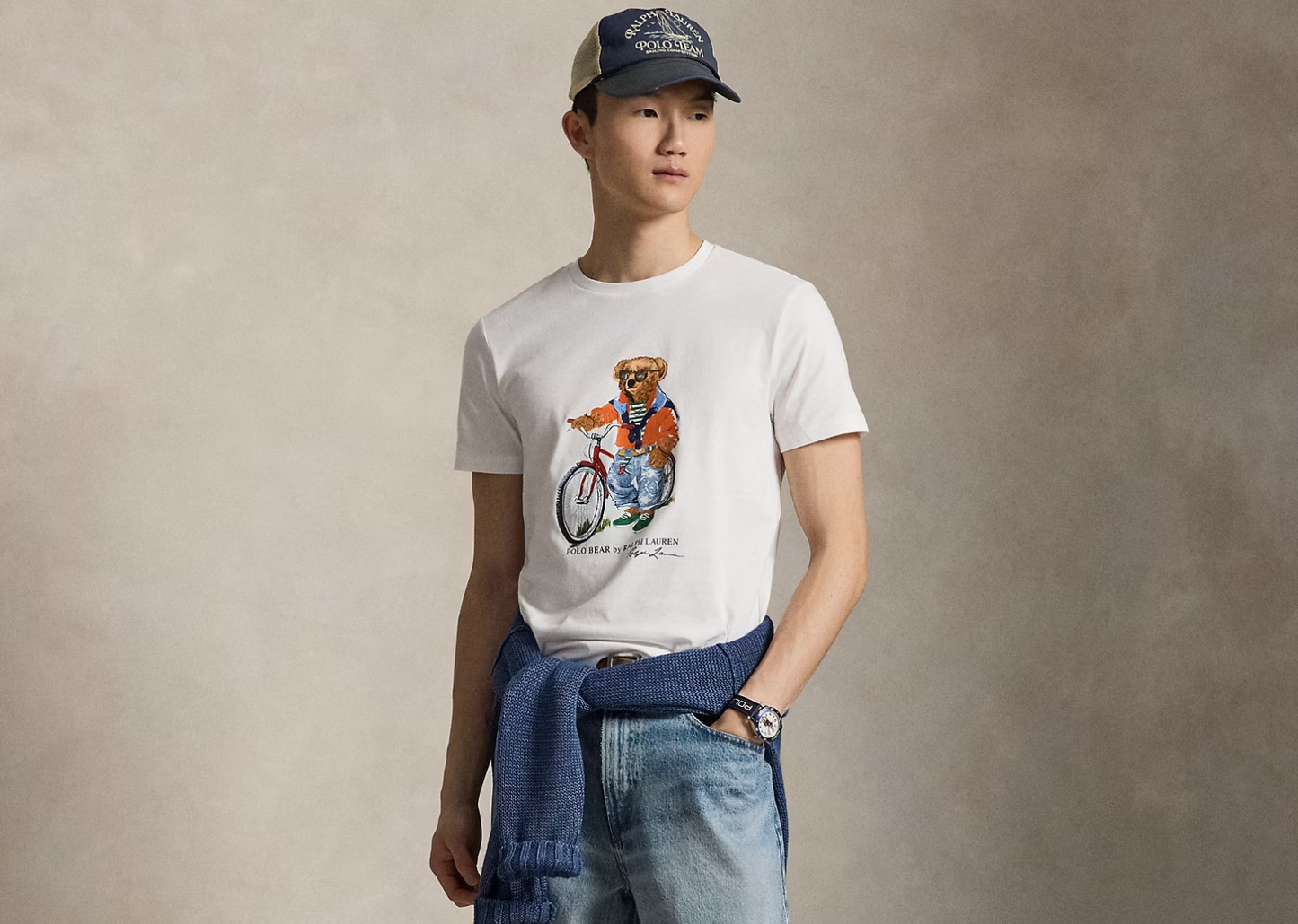 Custom Slim Fit Polo Bear Jersey T-Shirt White Summer Bear