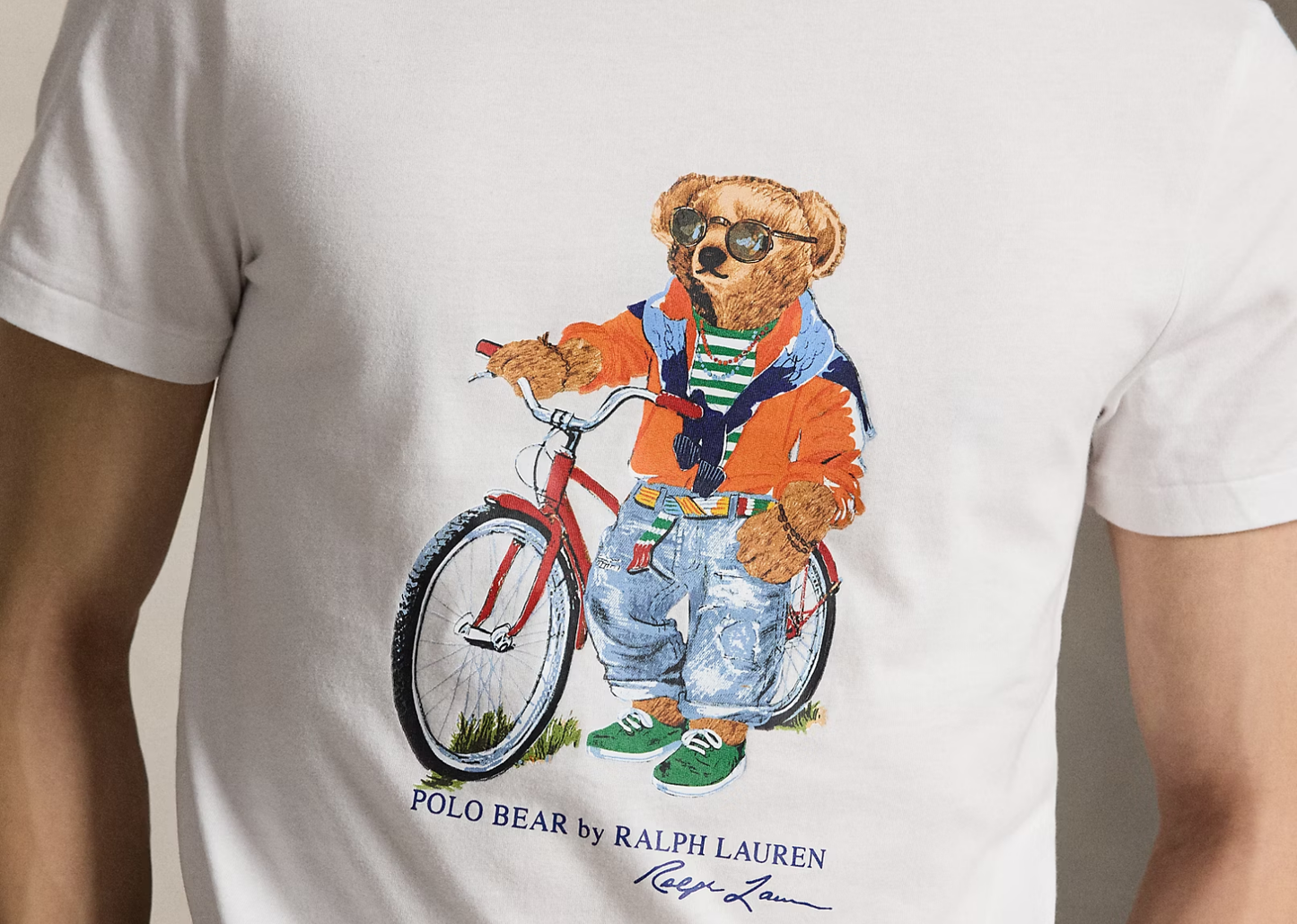 Custom Slim Fit Polo Bear Jersey T-Shirt White Summer Bear