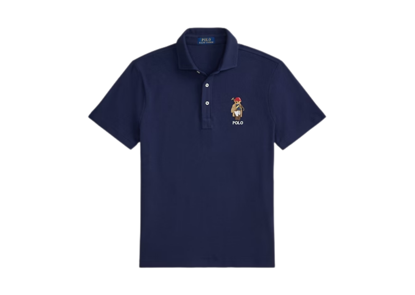 Custom Slim Fit Polo Bear Mesh Polo Newport Navy Bear