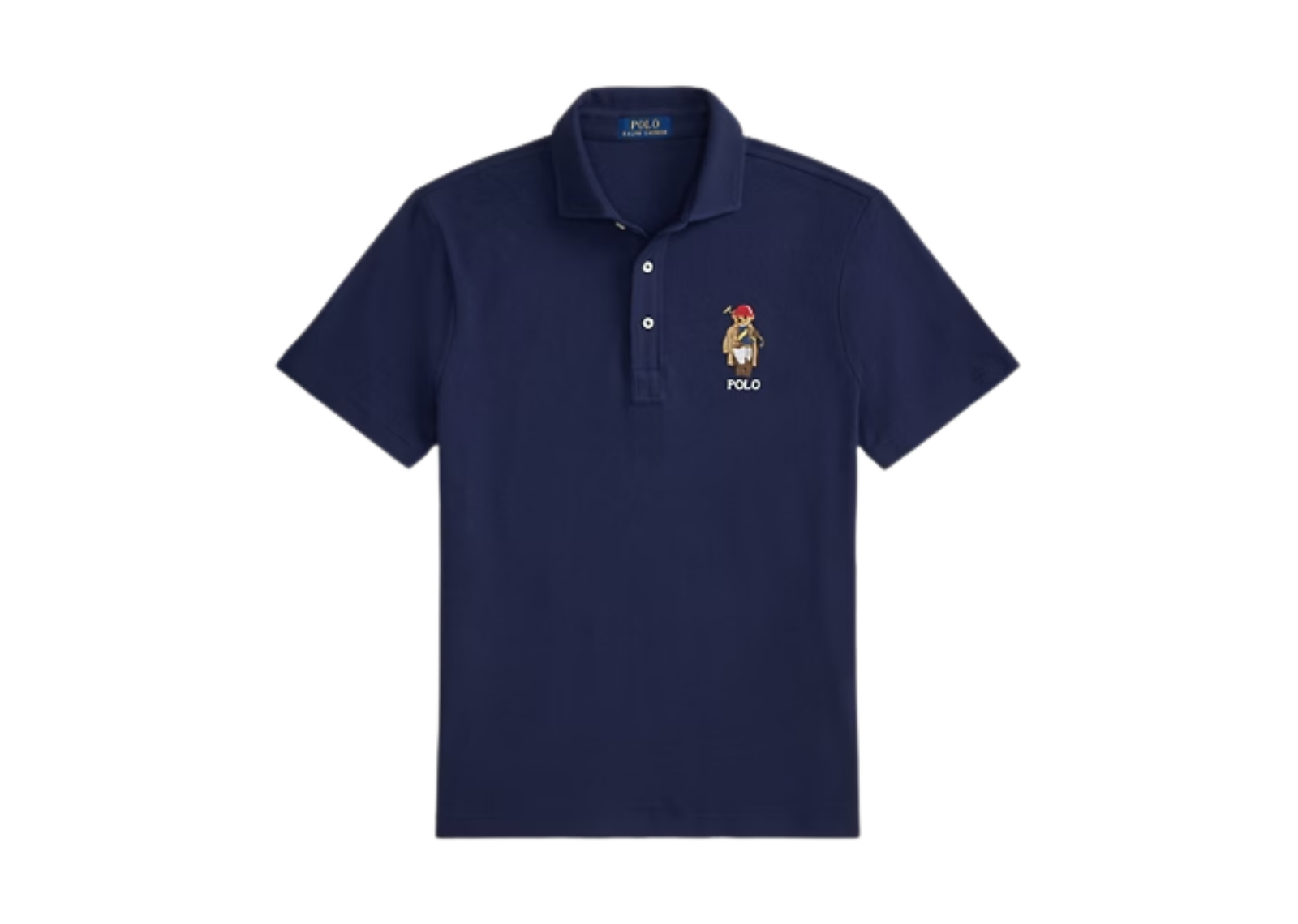 Custom Slim Fit Polo Bear Mesh Polo Newport Navy Bear