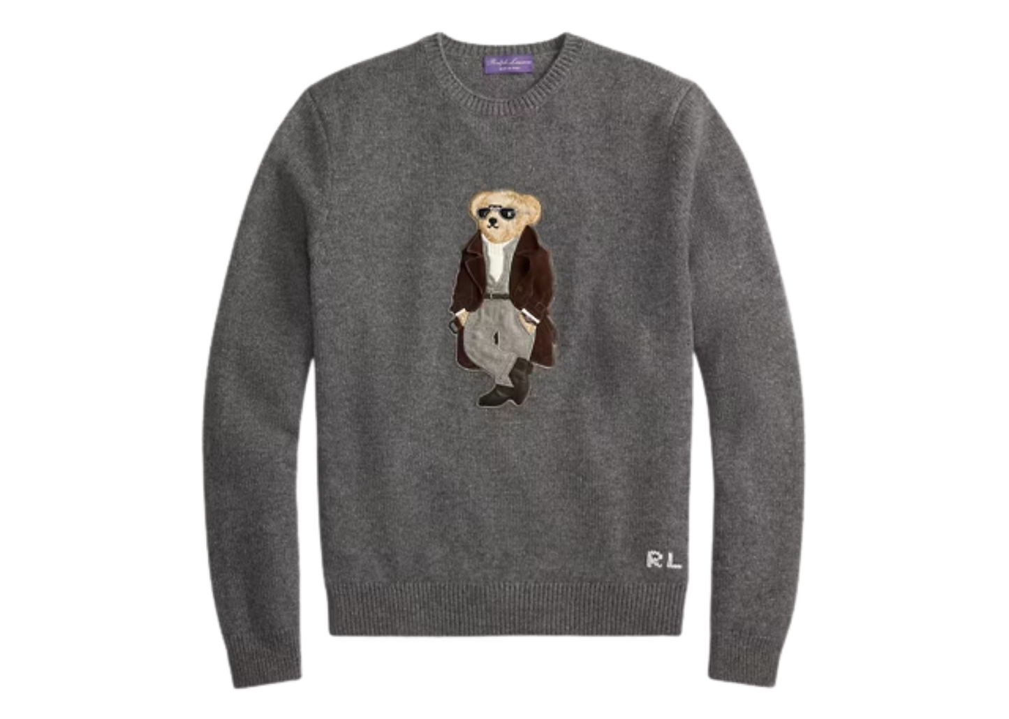 Polo Bear Cashmere Jumper Medium Grey Melange