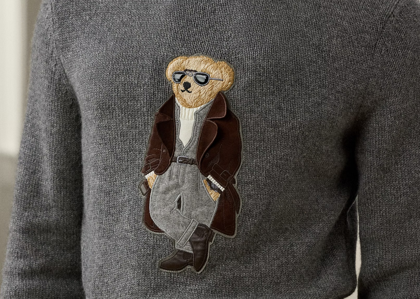 Polo Bear Cashmere Jumper Medium Grey Melange