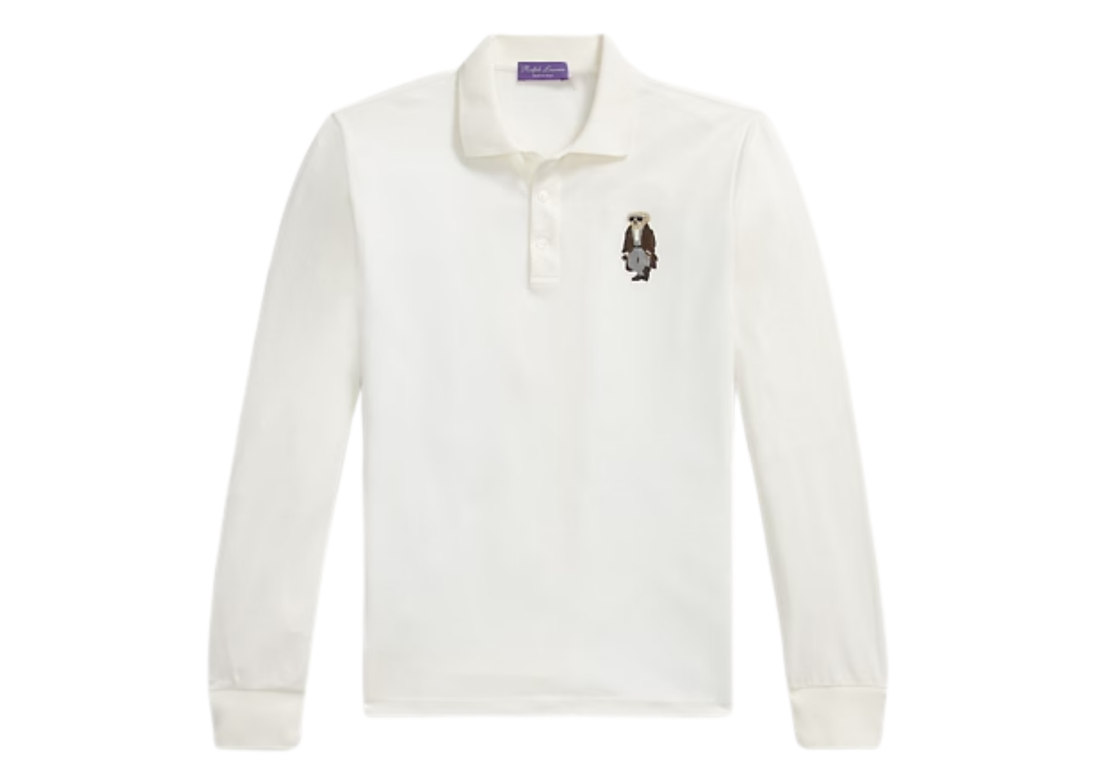 Polo Bear Cotton Cashmere Polo Shirt Classic White