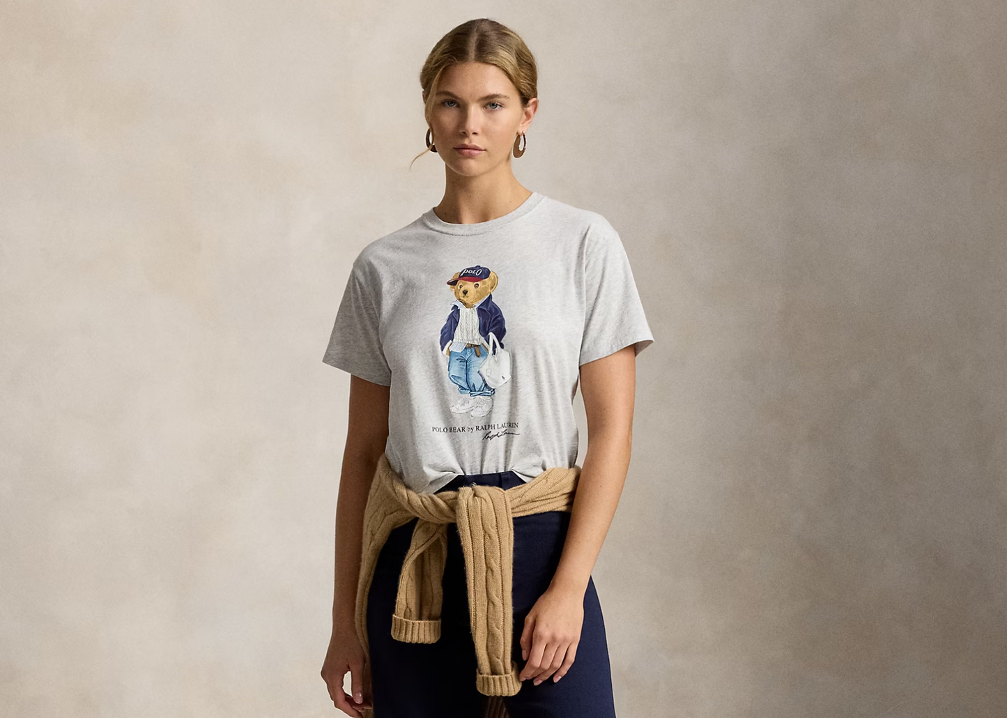 Polo Bear Cotton Jersey T-Shirt Light Smoke Heather