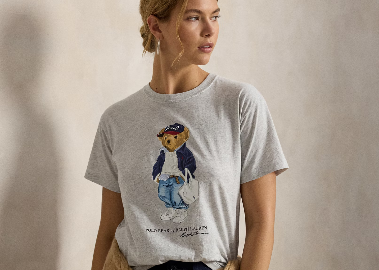 Polo Bear Cotton Jersey T-Shirt Light Smoke Heather