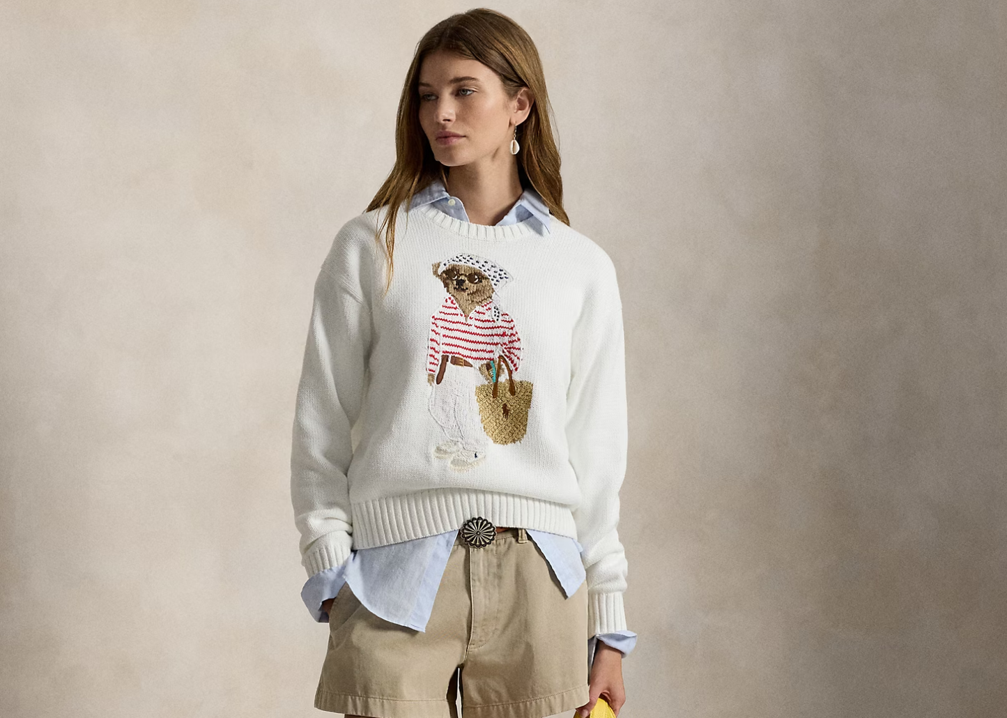 Polo Bear Crewneck Jumper White Multi