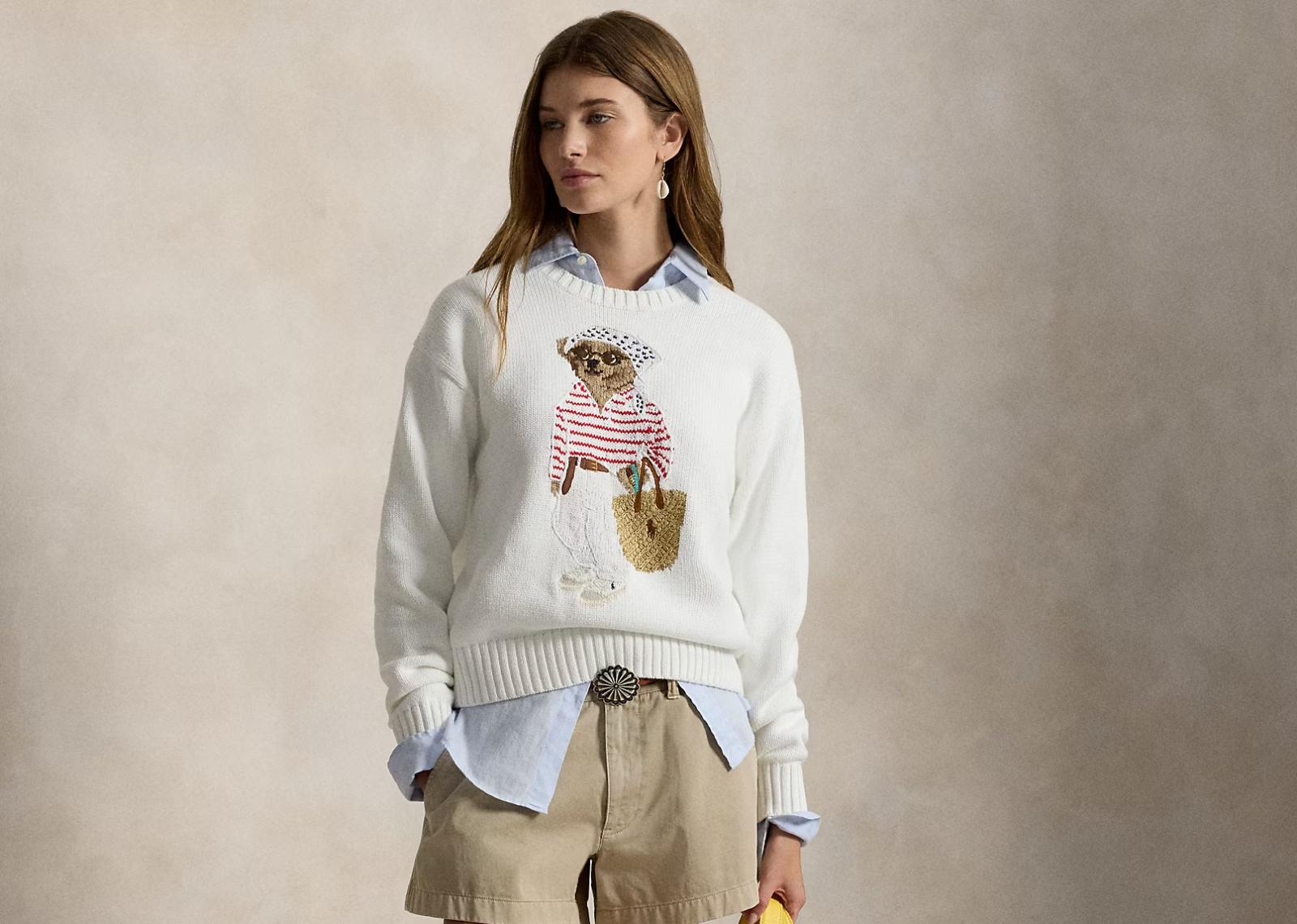 Polo Bear Crewneck Jumper White Multi
