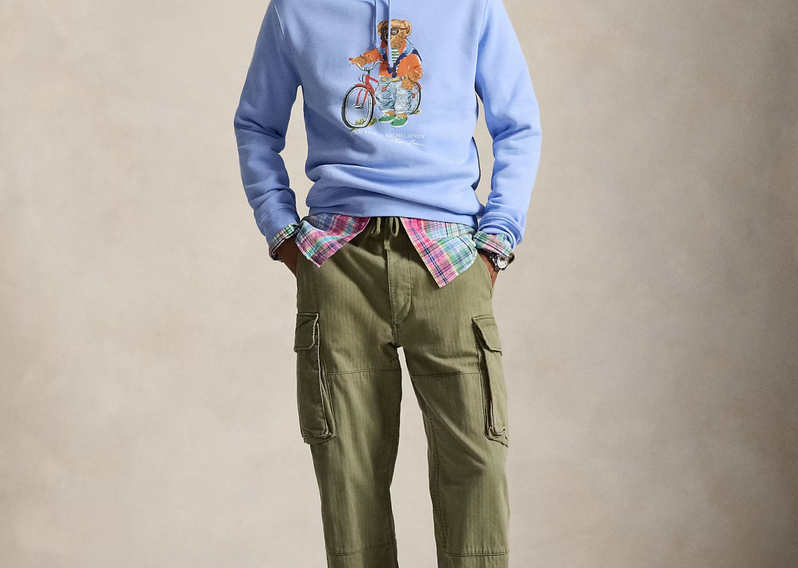 Polo Bear Fleece Hoodie Austin Blue Summer Bear