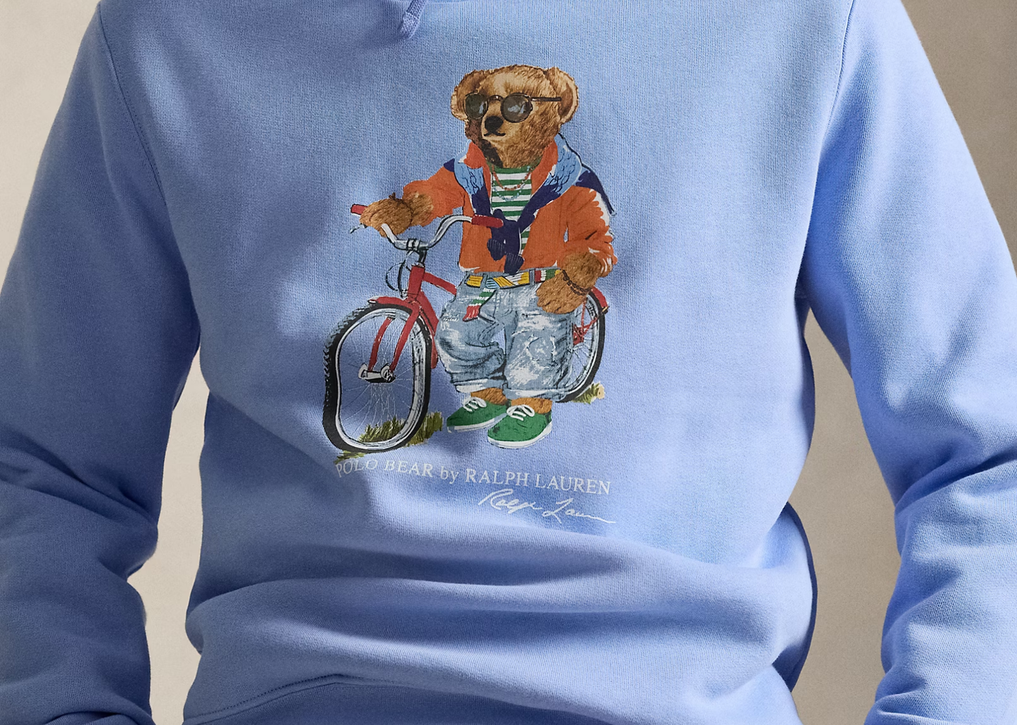 Polo Bear Fleece Hoodie Austin Blue Summer Bear