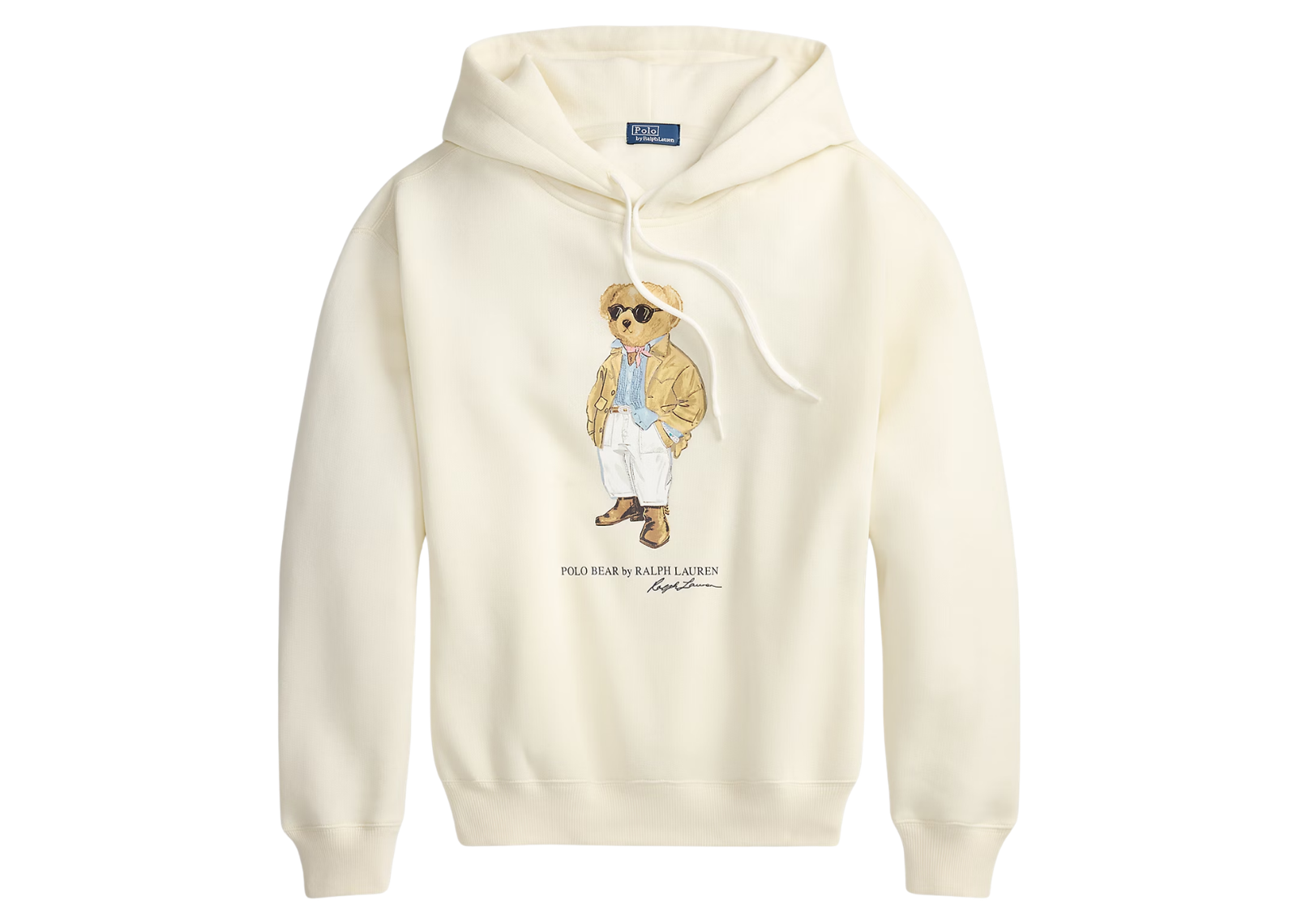 Polo Bear Fleece Hoodie Parchment Cream