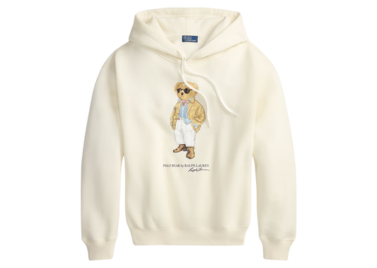 Polo Bear Fleece Hoodie Parchment Cream