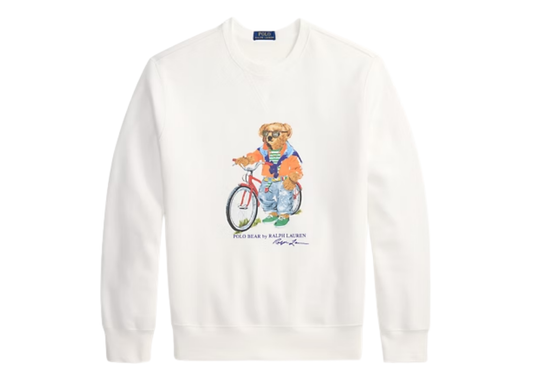 Polo Bear Fleece Sweatshirt White Summer Bear