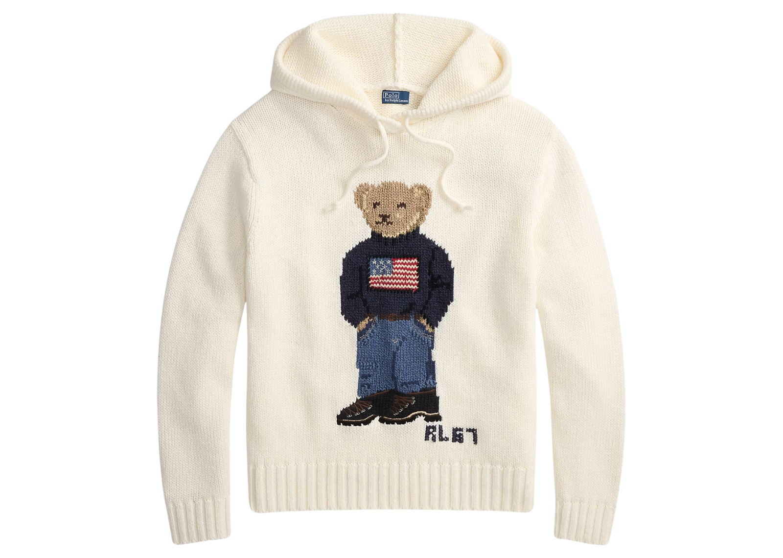 Polo Bear Hooded Jumper Parchment Cream