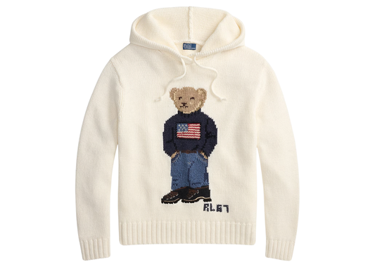 Polo Bear Hooded Jumper Parchment Cream