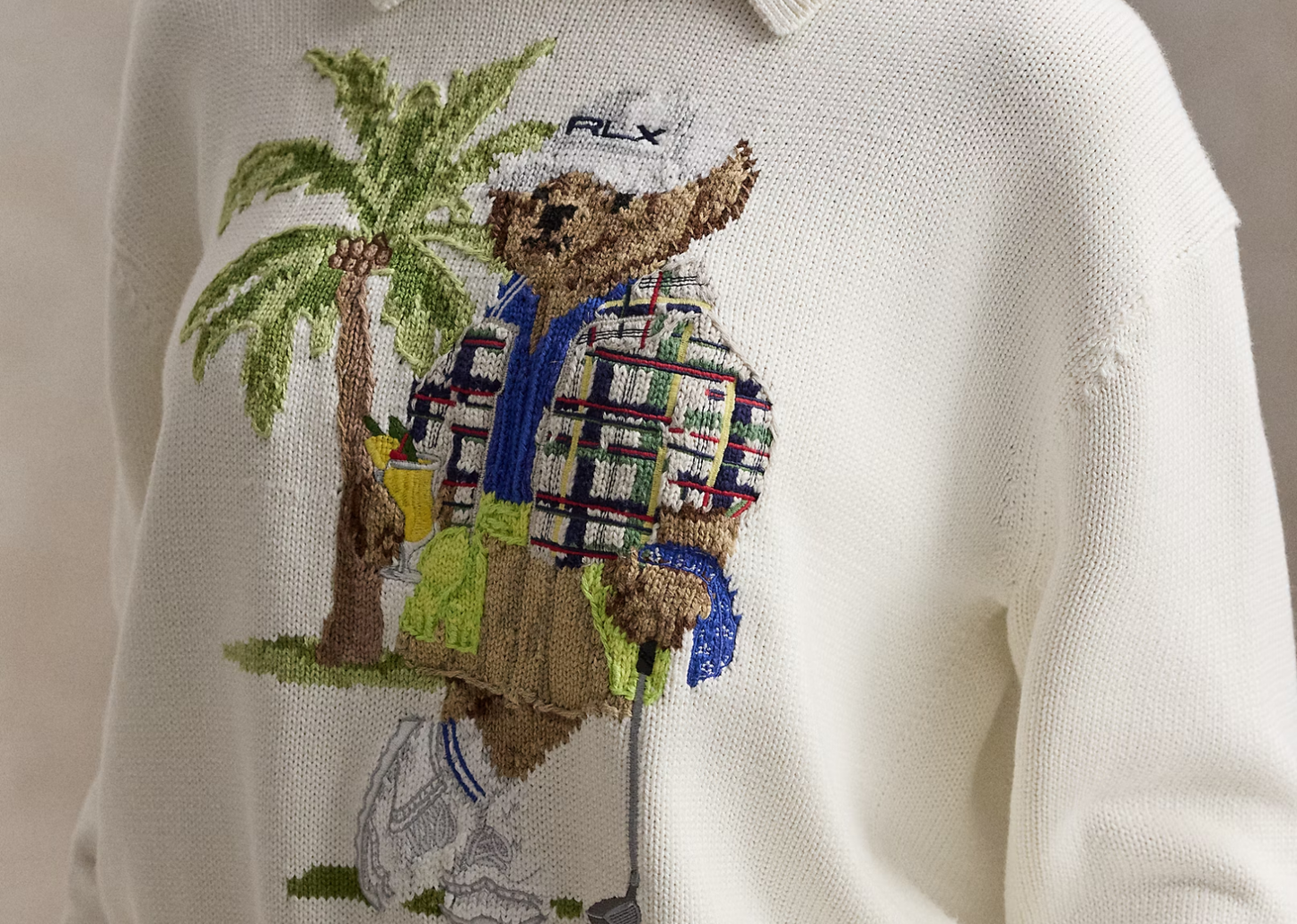 Polo Bear Performance Polo Jumper White Splash Multi