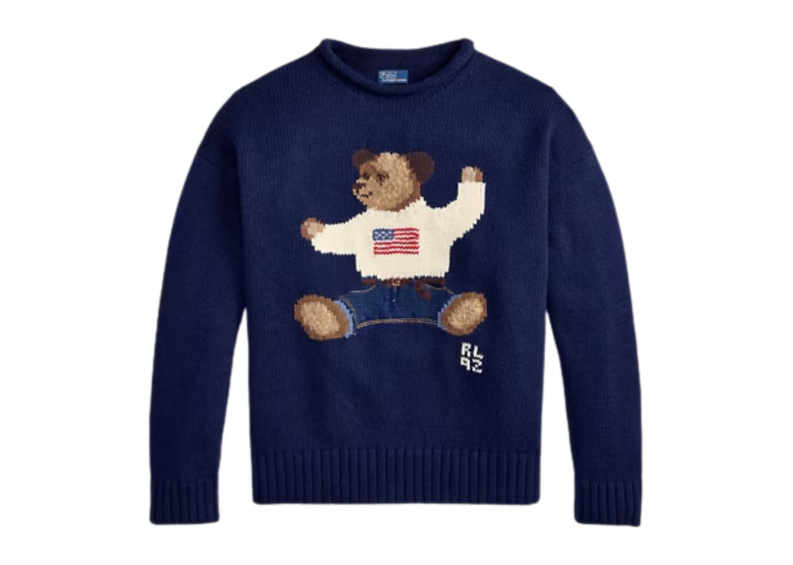 Polo Bear Roll Neck Jumper Newport Navy Multi