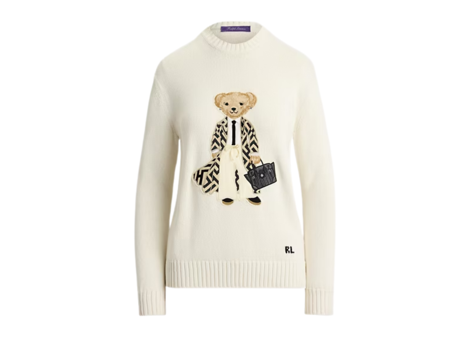 Spring Polo Bear Silk Jumper Cream