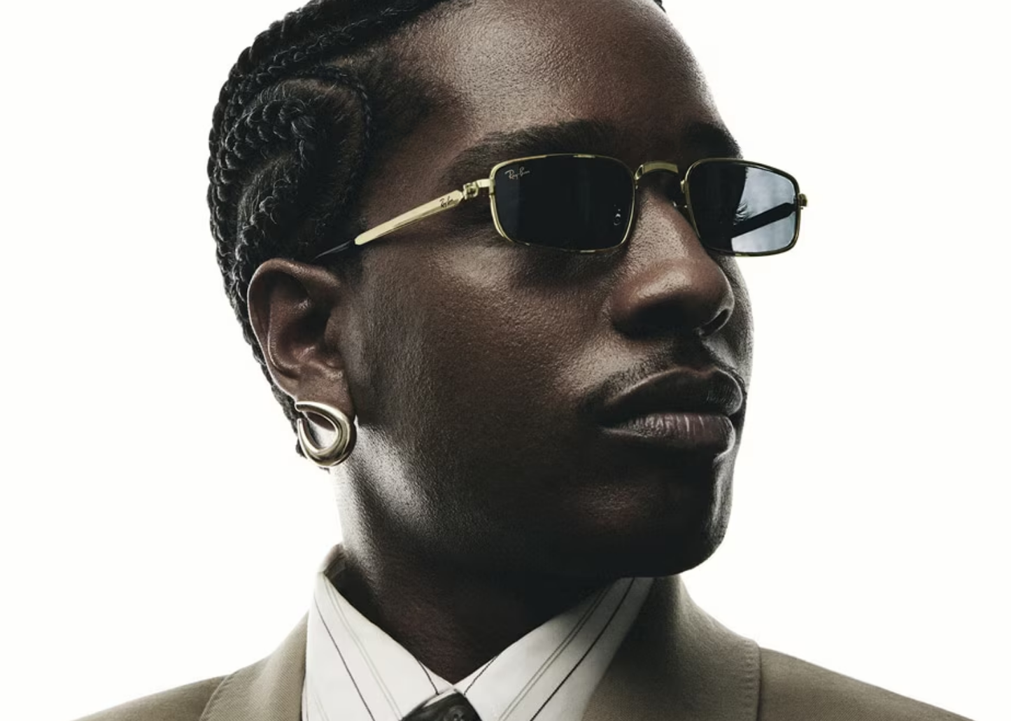 A$AP Rocky RB3927 Metal Sunglasses Blue Solid Lens Arista Gold