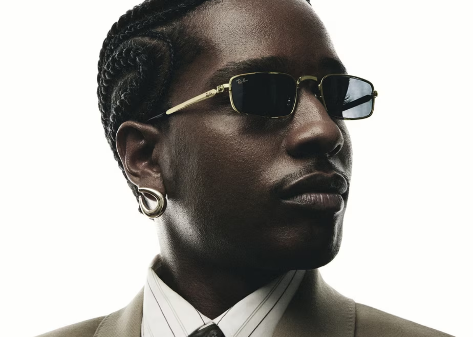 A$AP Rocky RB3927 Metal Sunglasses Green Polarized Lens Arista Gold