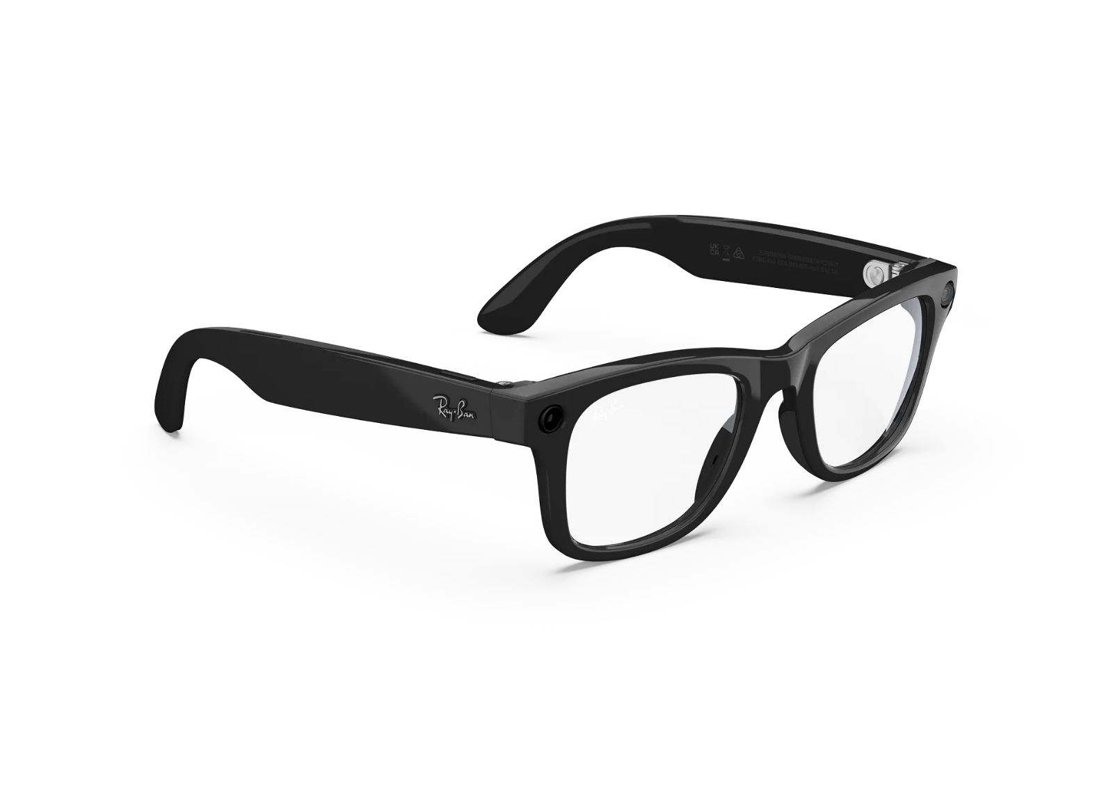 Meta Wayfarer Gen 1 AI Smart Glasses Clear Lens Shiny Black