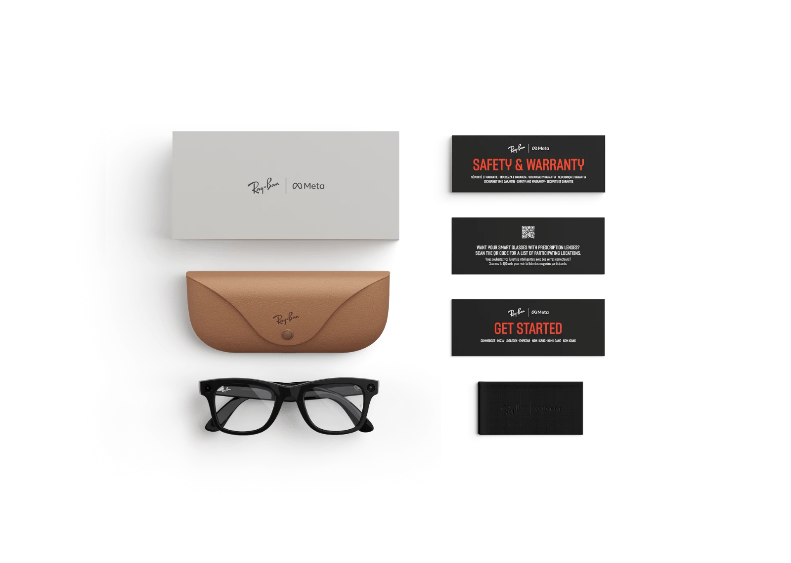Meta Wayfarer Gen 1 AI Smart Glasses Clear Lens Shiny Black