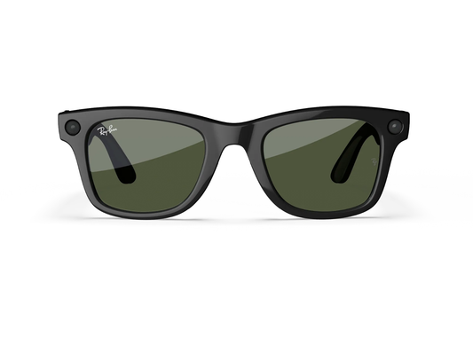 Meta Wayfarer Gen 1 AI Smart Glasses Green Lens Shiny Black