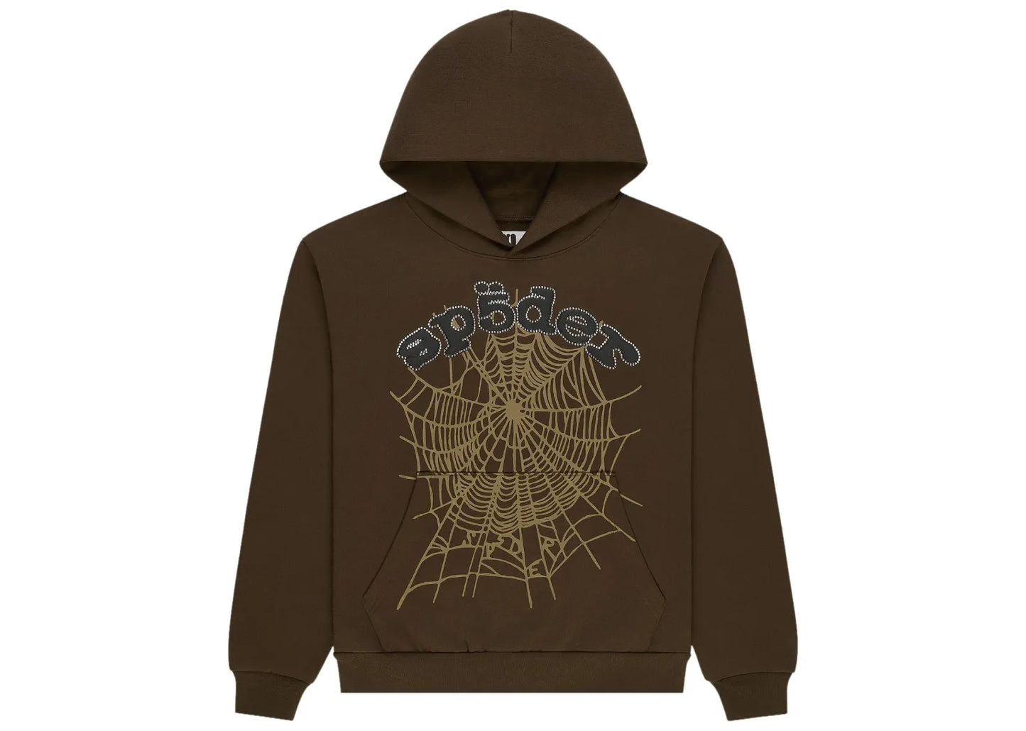 Og Web Rhinestone Hoodie Brown