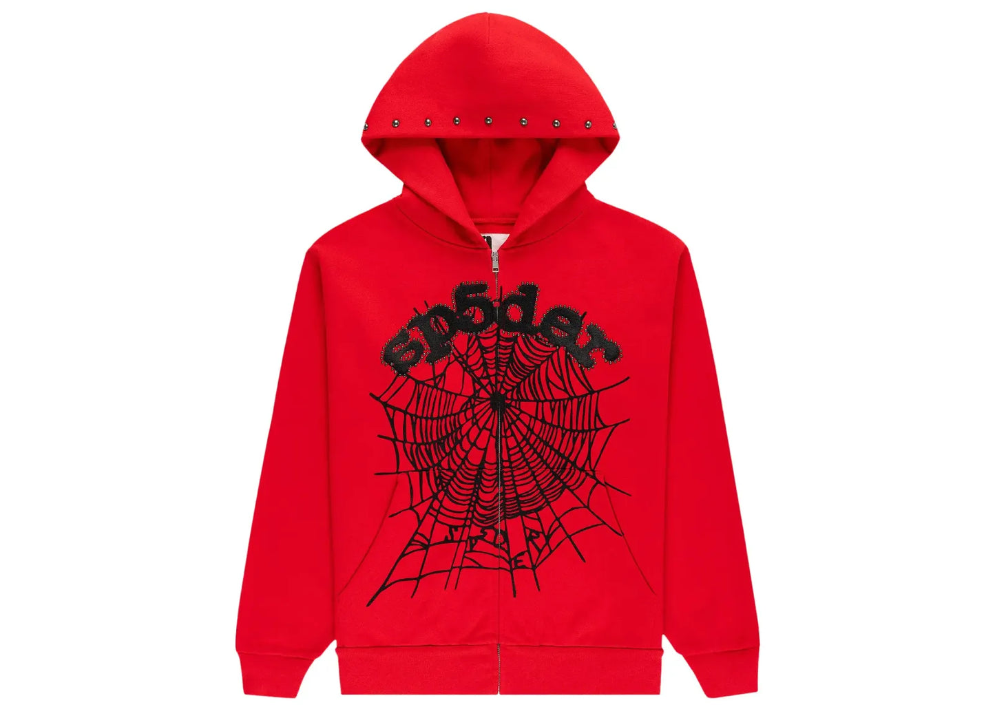 OG Web Studded Zip Hoodie Red