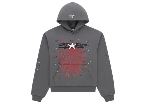 Splat Punk Kapüşonlu Üst Gri