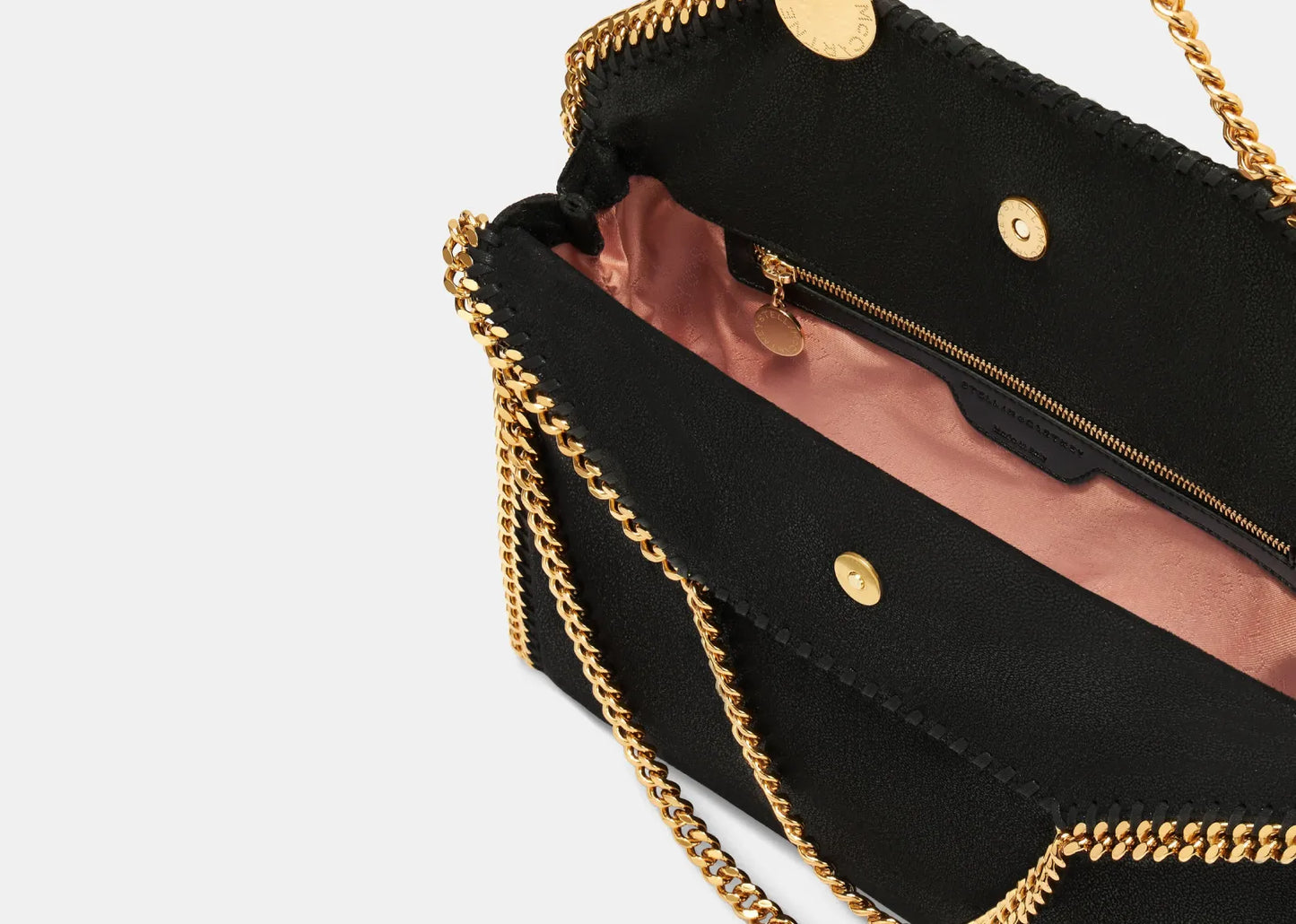 Falabella Fold-Over Tote Bag Black Gold