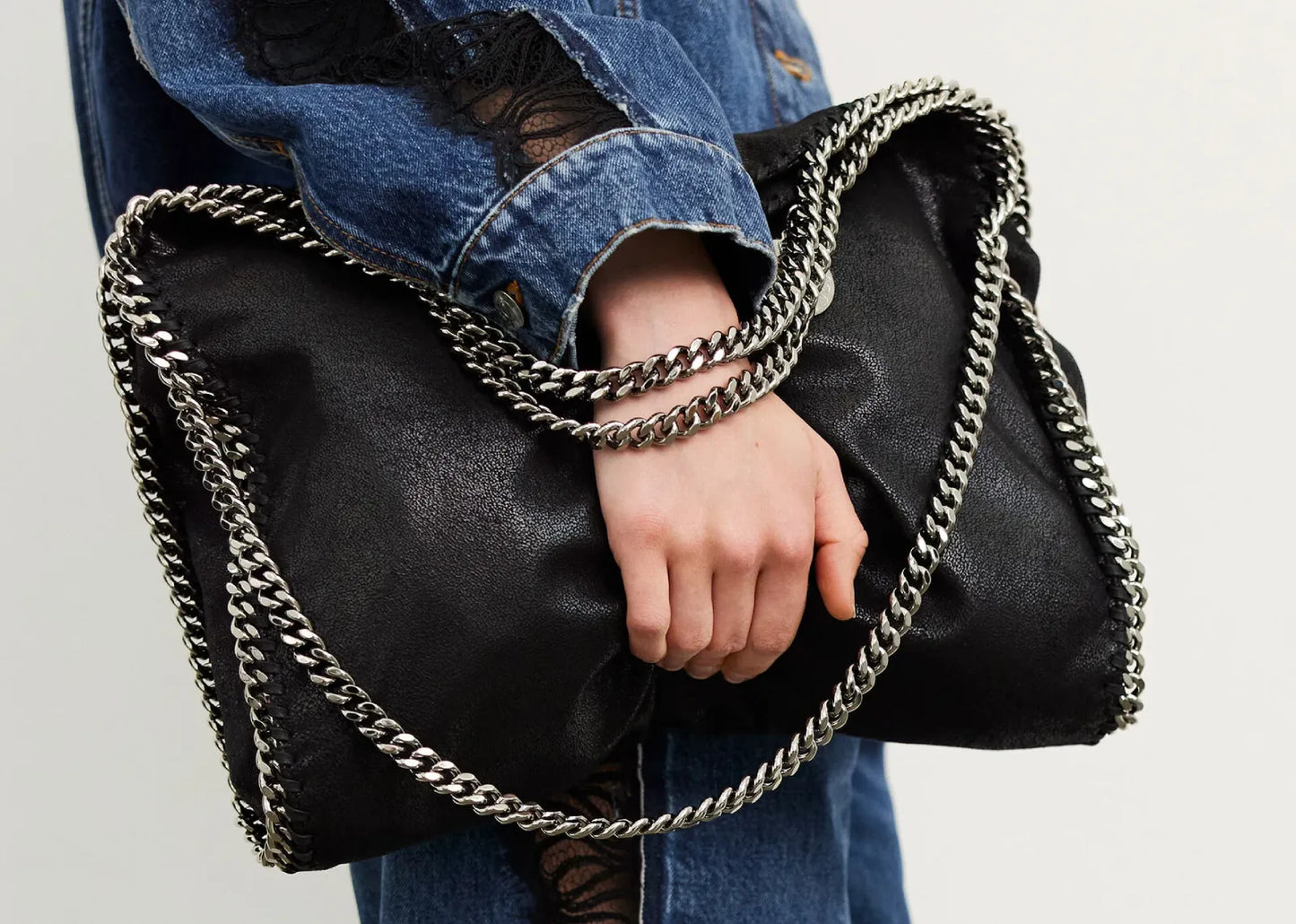 Falabella Fold-Over Tote Bag Black
