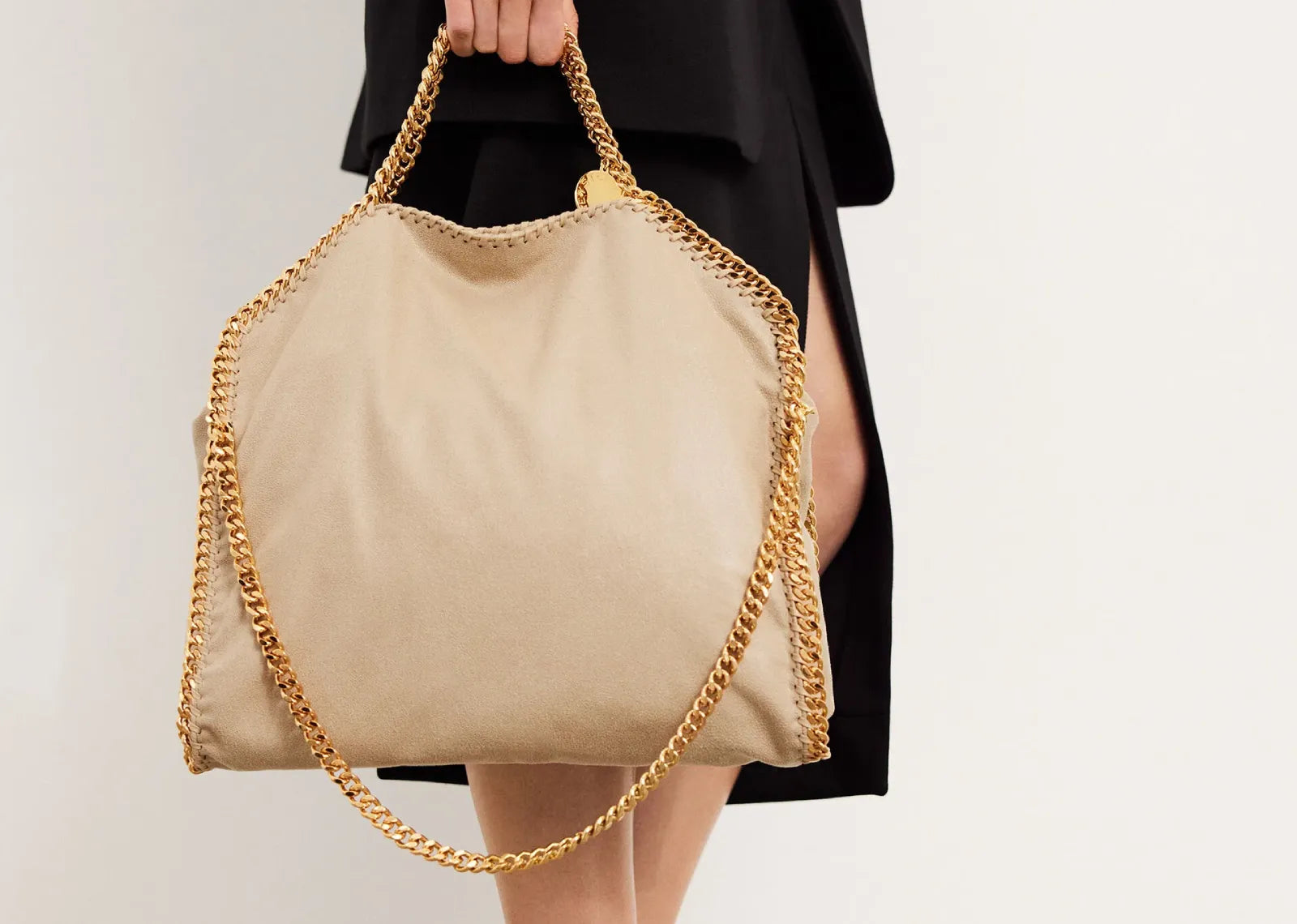 Falabella Fold-Over Tote Bag Clotted Cream