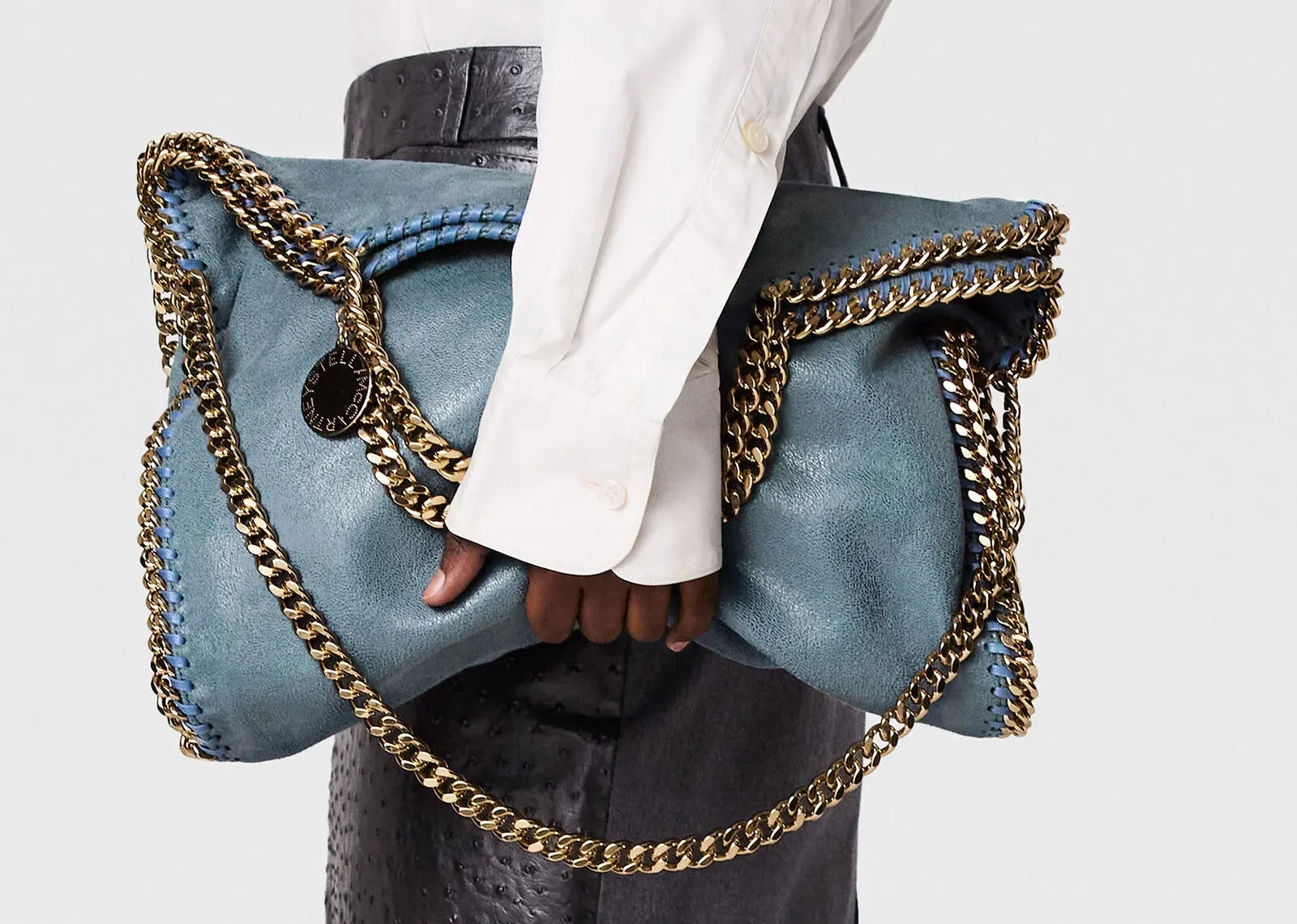 Falabella Fold-Over Tote Bag Feather Blue